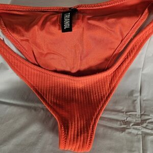 Triangl Swimwear Red Orange Ribbed Bikini Bottom